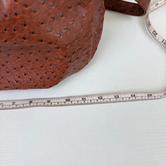 NWT Ostrich-Embossed Satchel Crossbody w/ Top Handles & Removable Strap - Picture 9 of 10